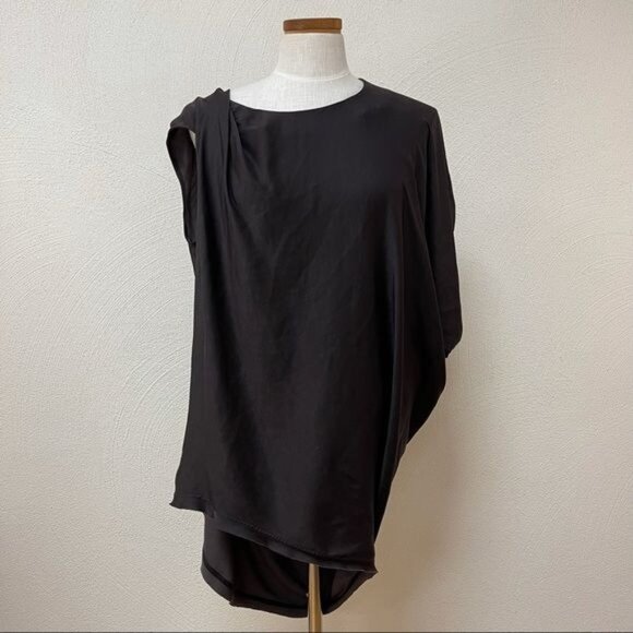 Helmut Lang Black Cowl Neck Tunic Top Sz Medium - Picture 1 of 7